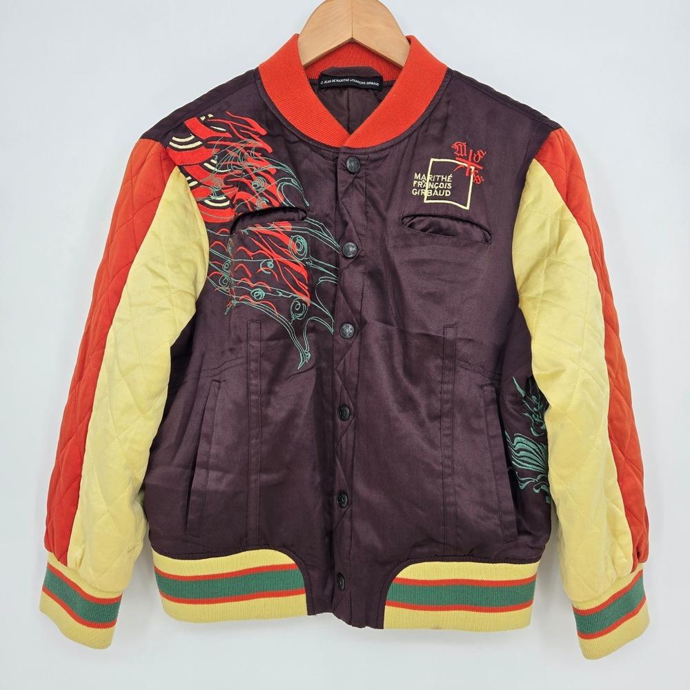 Marithe + Francois Girbaud Boys XL Silk/Cotton 70s Retro Sukajan Varsity Jacket